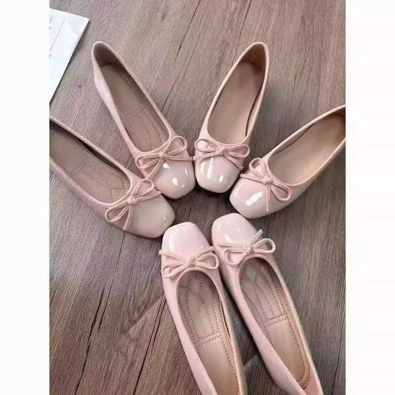 Women'S Shoes - Женские балетки с квадратным носком и
