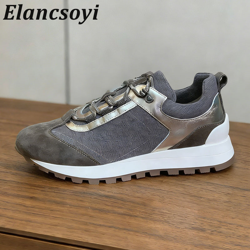 Женские кроссовки на шнуровке  – обзор и цена Knit Fabric Lace Up Sneakers